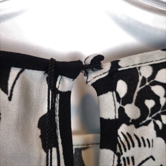 VERO MODA Dress Women’s Black and White Floral Midi Size XL - Picture 5 of 8